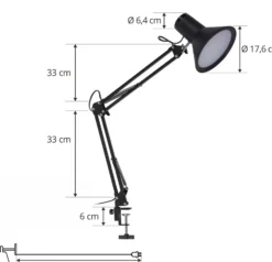 Lindby LED-puristinvalaisin Undra, musta, metalli, säädettävä