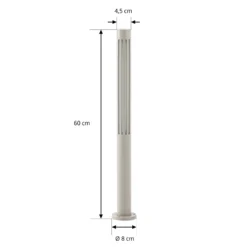 Lindby LED-pylväsvalaisin Fjorya, korkeus 60 cm, kiviharmaa, IP65