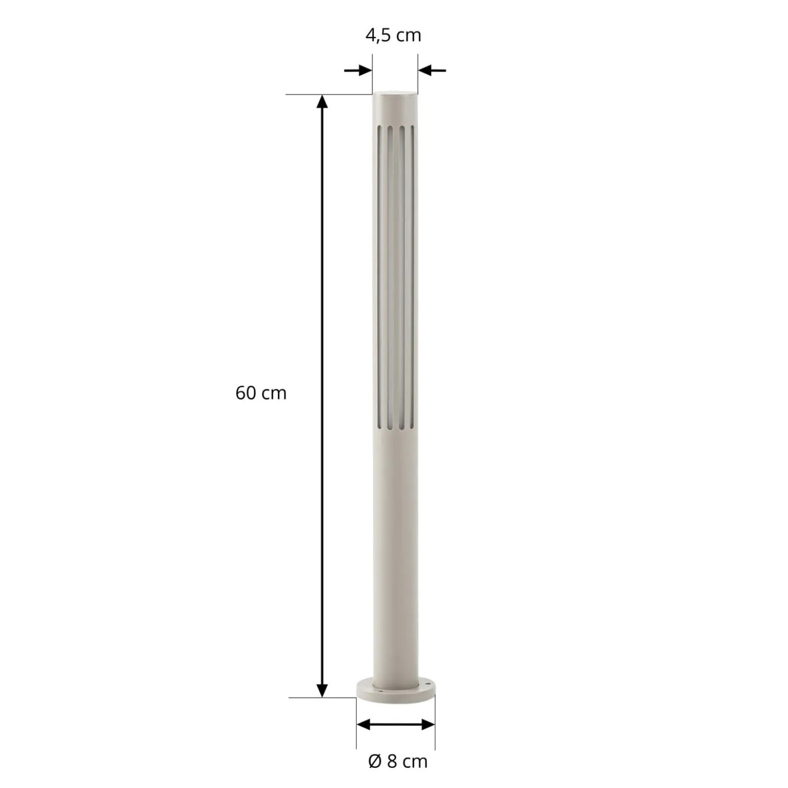 Lindby LED-pylväsvalaisin Fjorya, korkeus 60 cm, kiviharmaa, IP65