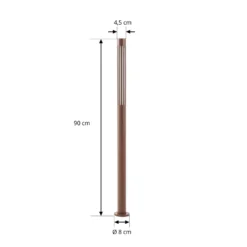 Lindby LED-pylväsvalaisin Fjorya, korkeus 90 cm, ruskea, IP65