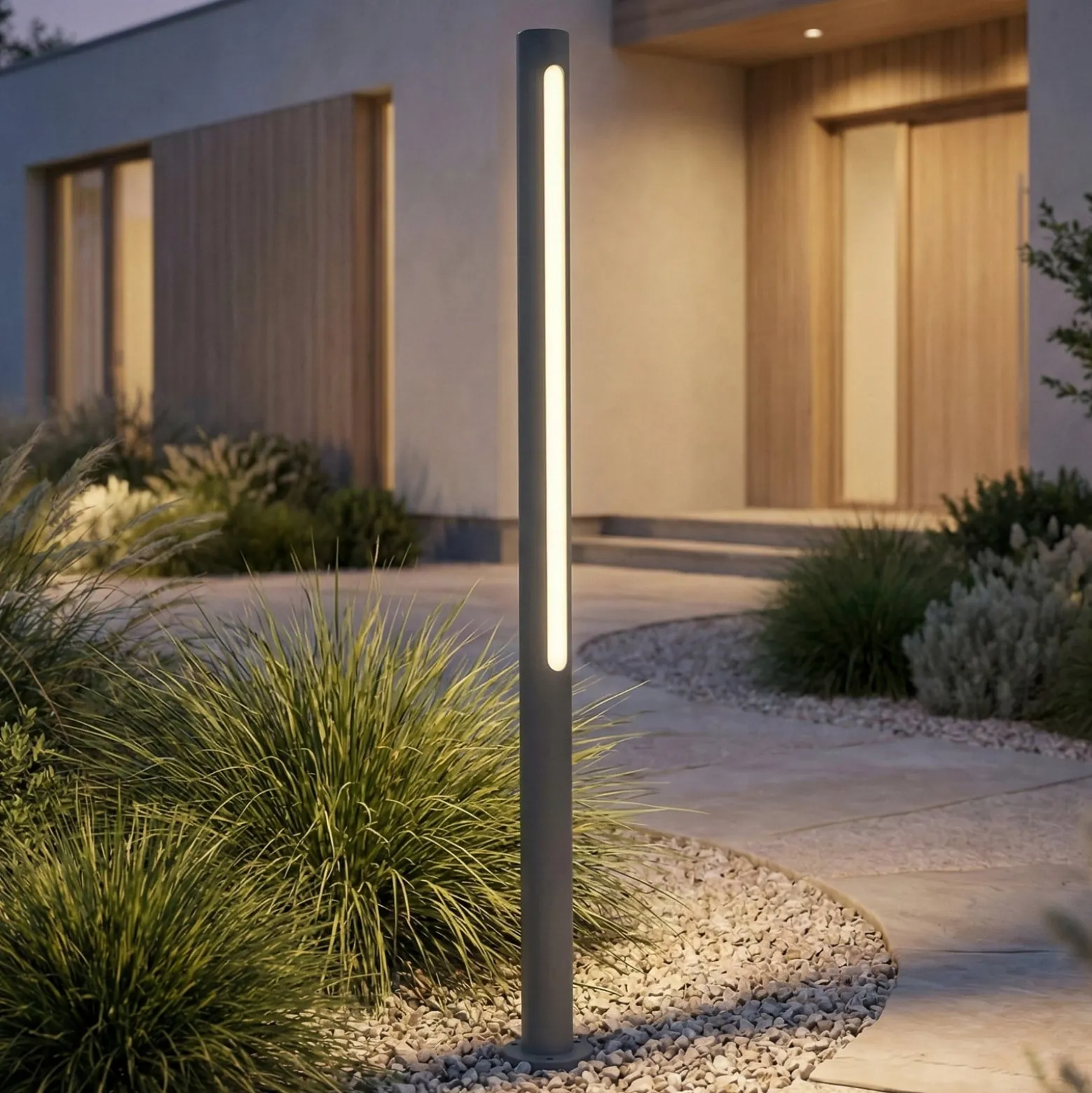 Lindby LED-pylväsvalaisin Liravel, korkeus 90 cm, antrasiitti, IP65