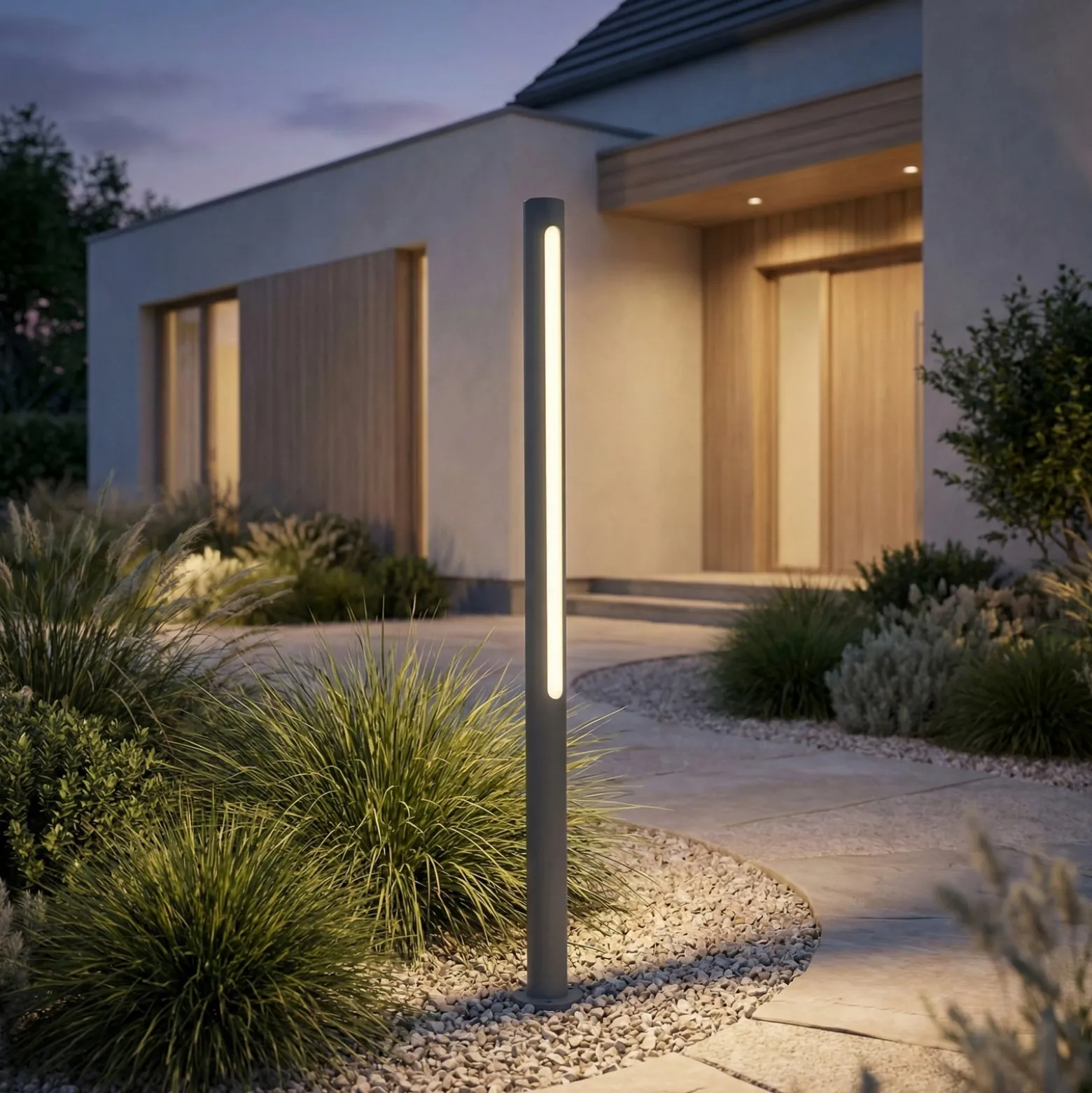 Lindby LED-pylväsvalaisin Liravel, korkeus 90 cm, antrasiitti, IP65