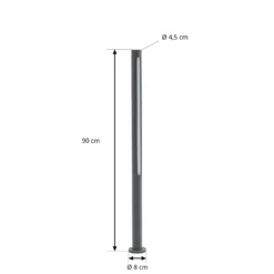 Lindby LED-pylväsvalaisin Liravel, korkeus 90 cm, antrasiitti, IP65