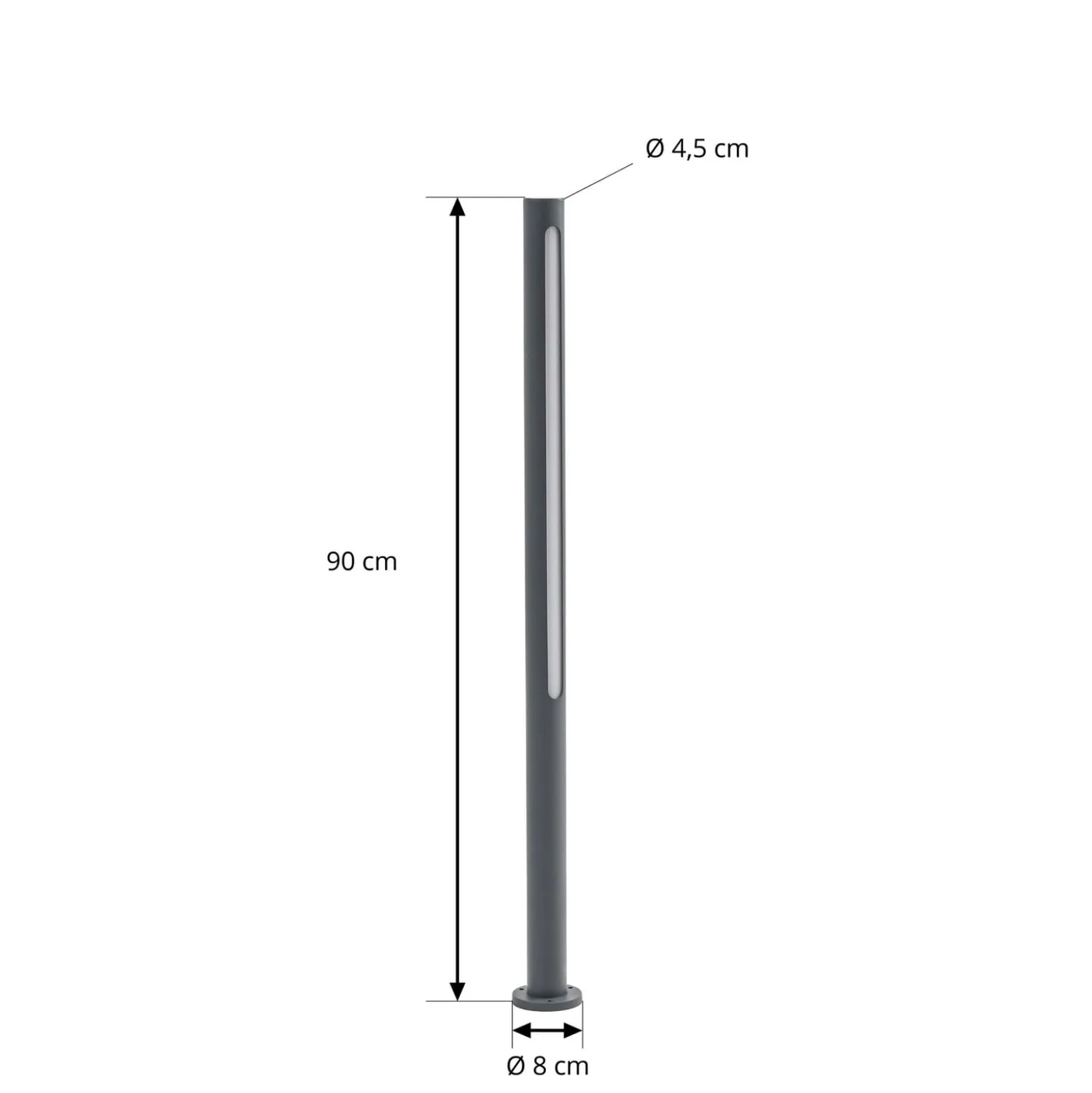 Lindby LED-pylväsvalaisin Liravel, korkeus 90 cm, antrasiitti, IP65