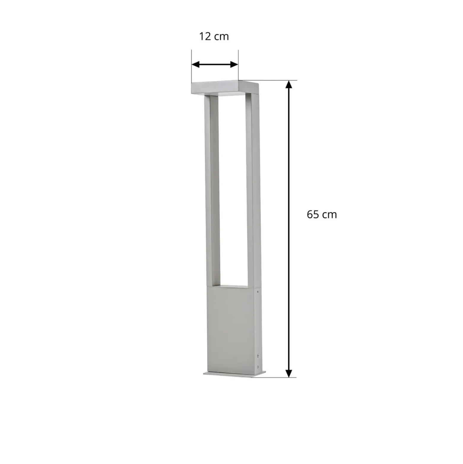 Lindby LED-pylväsvalaisin Lonete, kiviharmaa, korkeus 65 cm, IP65