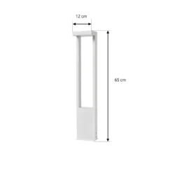 Lindby LED-pylväsvalaisin Lonete, valkoinen, korkeus 65 cm, IP65