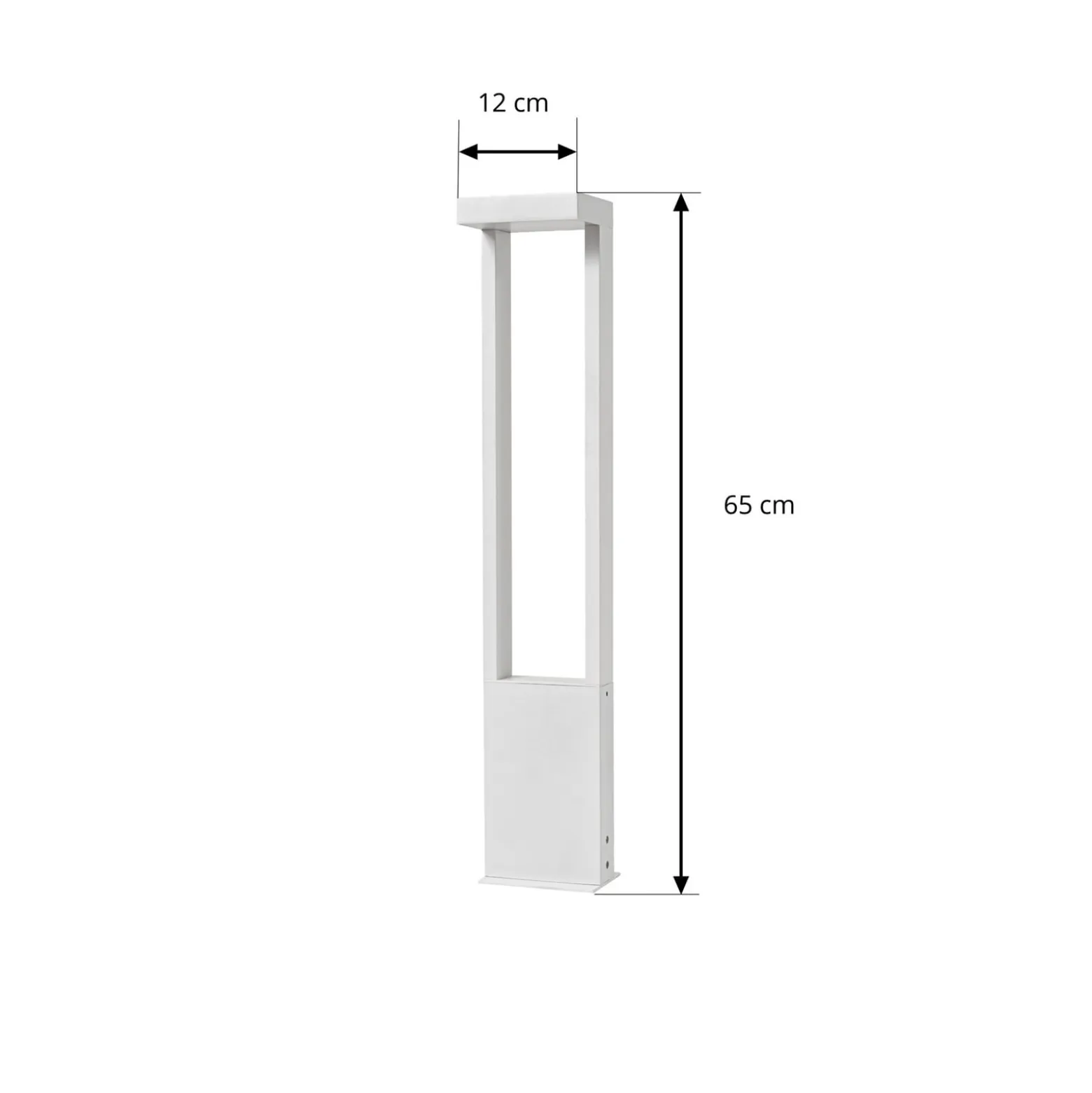 Lindby LED-pylväsvalaisin Lonete, valkoinen, korkeus 65 cm, IP65