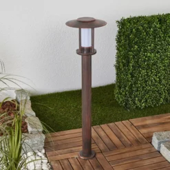 Lindby LED-pylväsvalaisin Pavlos, 76 cm, ruostunvärinen, ruostumaton teräs