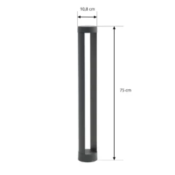 Lindby LED-pylväsvalaisin Soriq, antrasiitti, korkeus 75 cm, IP54