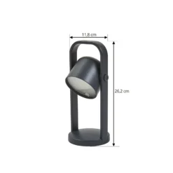 Lindby LED-pöytävalaisin Kalevi, musta, alumiini, CCT