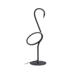 Lindby LED-pöytävalaisin Pajaro, 49cm, musta, alumiinia, flamingo