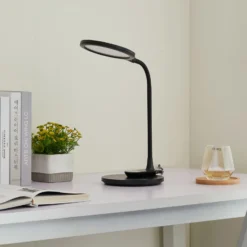 Lindby LED-pöytävalaisin Valtaria, musta, CCT, himmennettävä