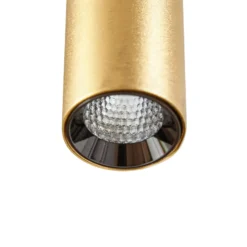 Lindby LED-riippuvalaisin Lumaro, kultainen, 27 cm, 48 V, himmennettävä