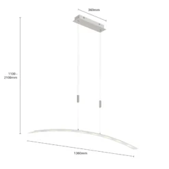 Lindby LED-riippuvalaisin Manon, korkeussäädettävä, harmaa, metalli