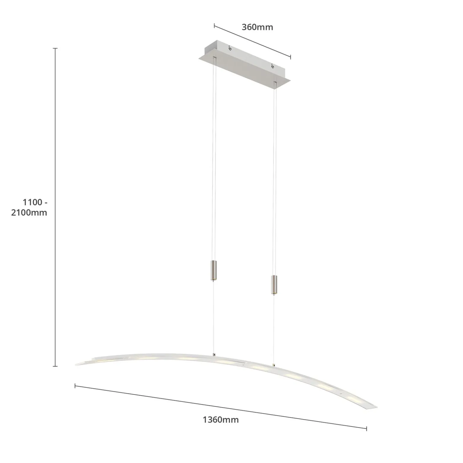Lindby LED-riippuvalaisin Manon, korkeussäädettävä, harmaa, metalli
