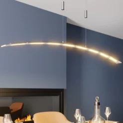 Lindby LED-riippuvalaisin Manon, korkeussäädettävä, harmaa, metalli