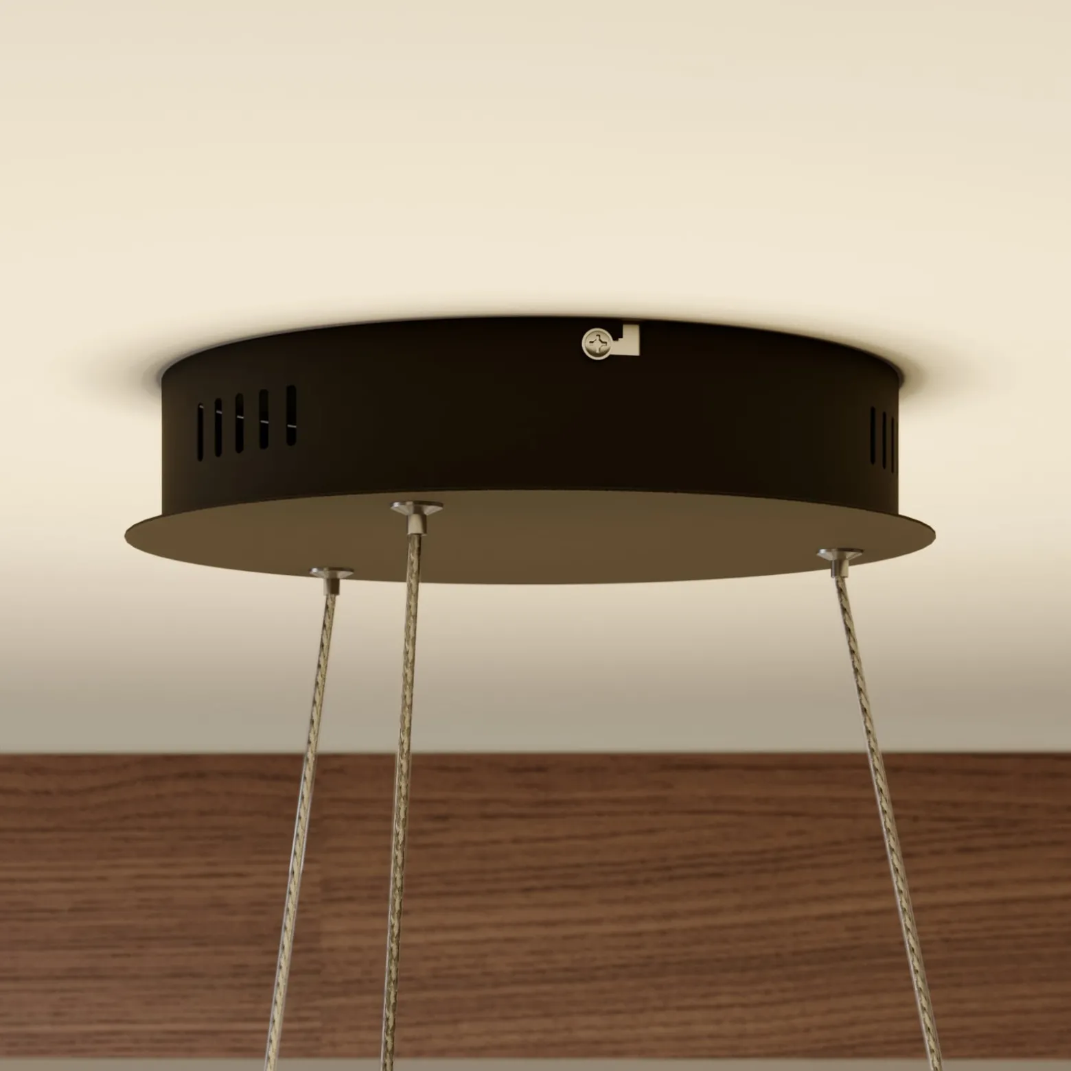 Lindby LED-riippuvalaisin Olada, musta, metalli, Ø 51cm