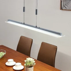 Lindby LED-riippuvalaisin Sladja, kromi, lasi, kosketushimmennin