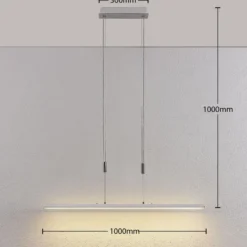 Lindby LED-riippuvalaisin Sladja, kromi, lasi, kosketushimmennin
