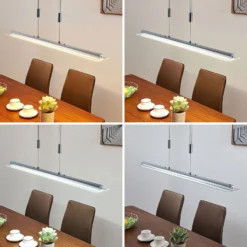 Lindby LED-riippuvalaisin Sladja, kromi, lasi, kosketushimmennin