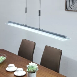 Lindby LED-riippuvalaisin Sladja, kromi, lasi, kosketushimmennin