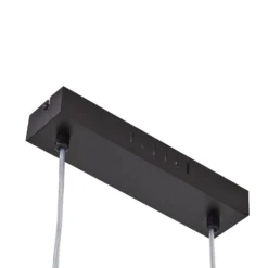 Lindby LED-riippuvalaisin Spiraali, musta, puuta, pituus 95 cm