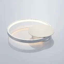 Lindby LED-seinävalaisin Anays, Ø 32 cm, kromi/kirkas, muovia