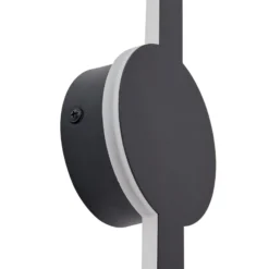 Lindby LED-seinävalaisin Borian, musta, alumiini, 40 cm