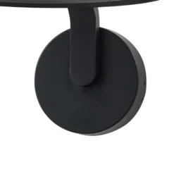 Lindby LED-seinävalaisin Capelo, musta, metalli, Ø20cm