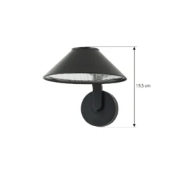 Lindby LED-seinävalaisin Capelo, musta, metalli, Ø20cm