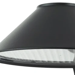 Lindby LED-seinävalaisin Capelo, musta, metalli, Ø20cm