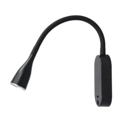 Lindby LED-seinävalaisin Enna, 34 cm, musta, kytkin, USB