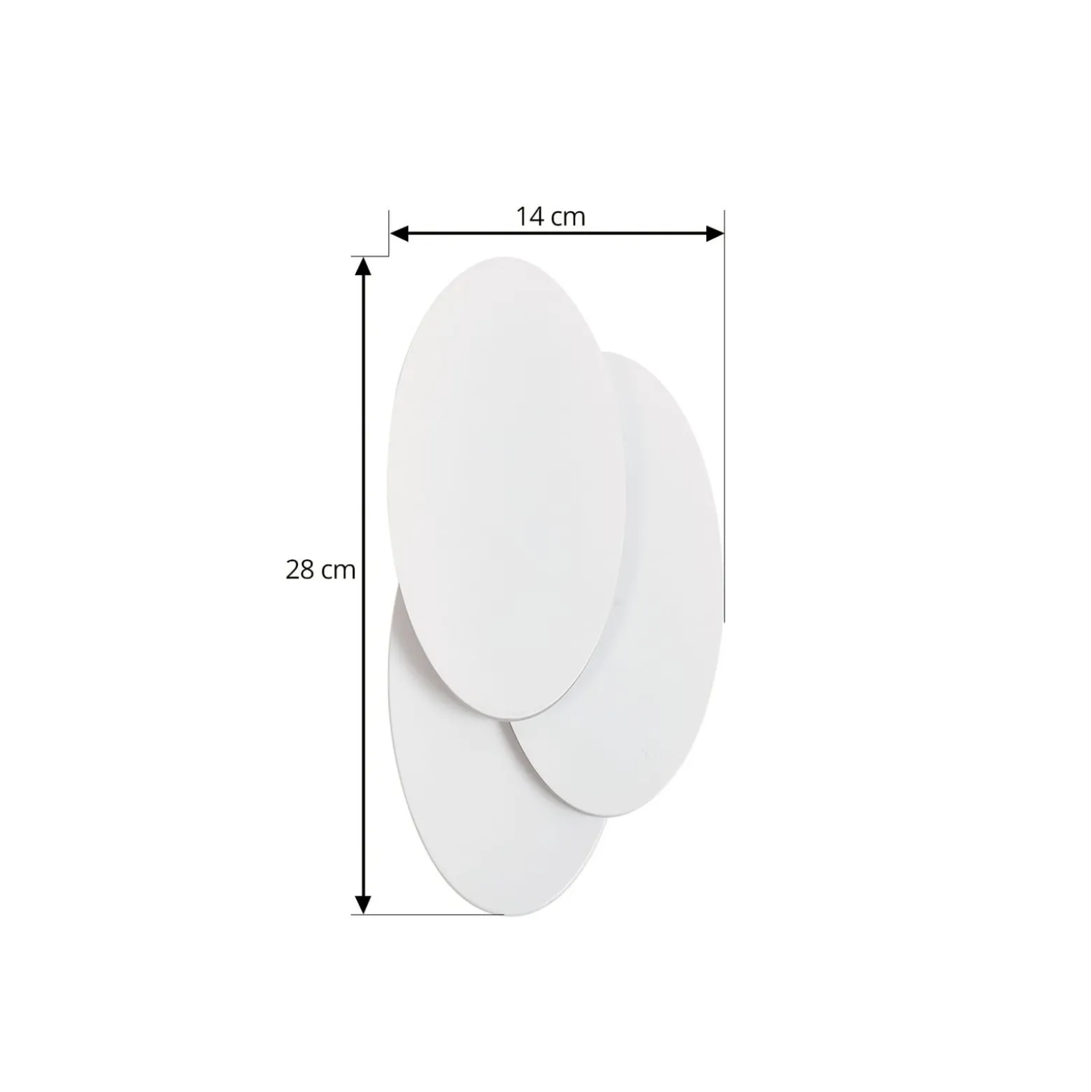 Lindby LED-seinävalaisin Kolme, valkoinen, muovia, 28 cm