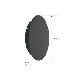 Lindby LED-seinävalaisin Peetu, Ø 25 cm, liuskekivi, himmennettävä