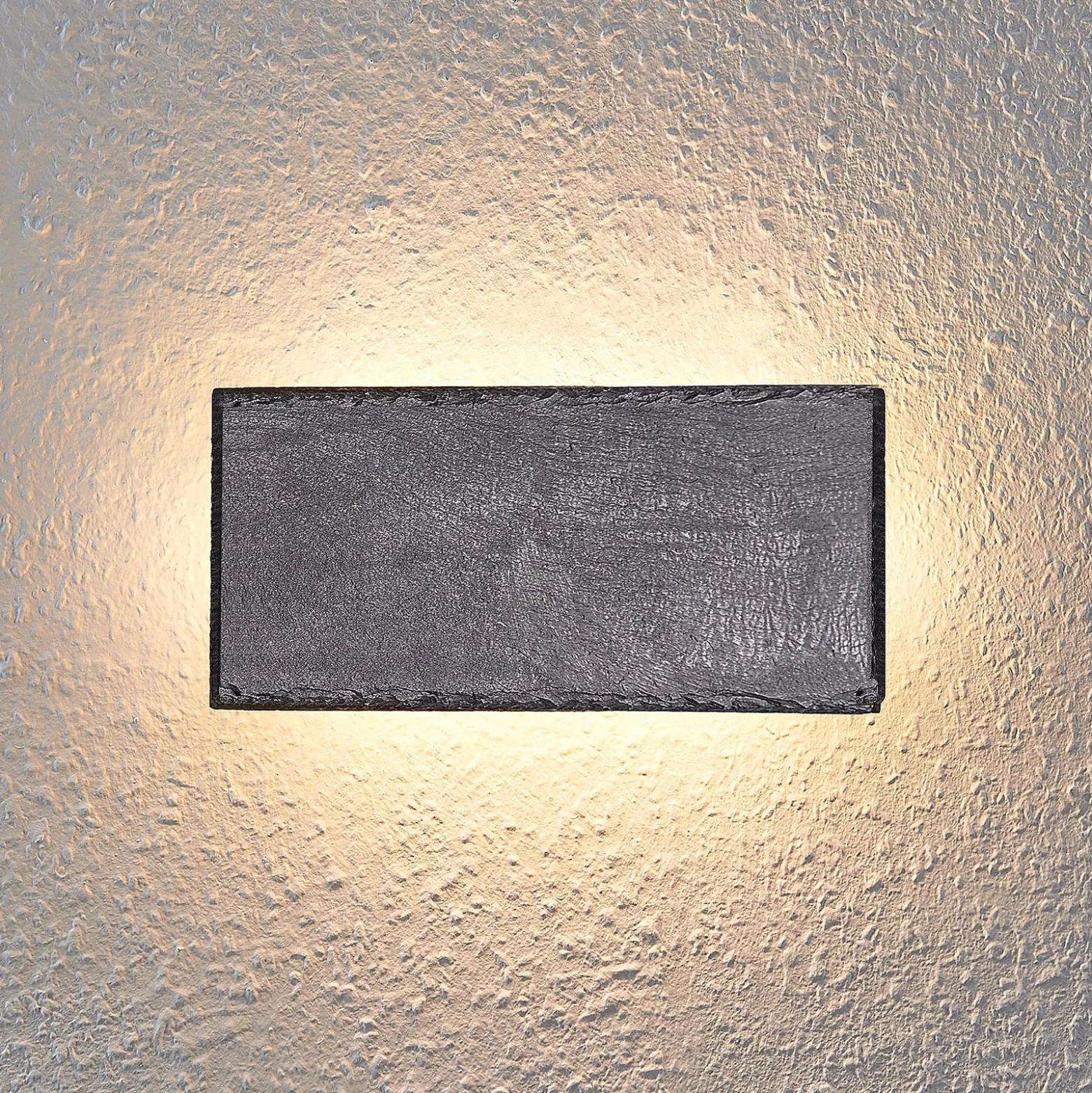 Lindby LED-seinävalaisin Peetu, 22 cm pitkä, liuskekivi, himmennettävä