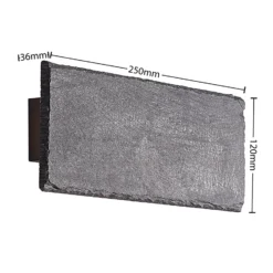 Lindby LED-seinävalaisin Peetu, 22 cm pitkä, liuskekivi, himmennettävä