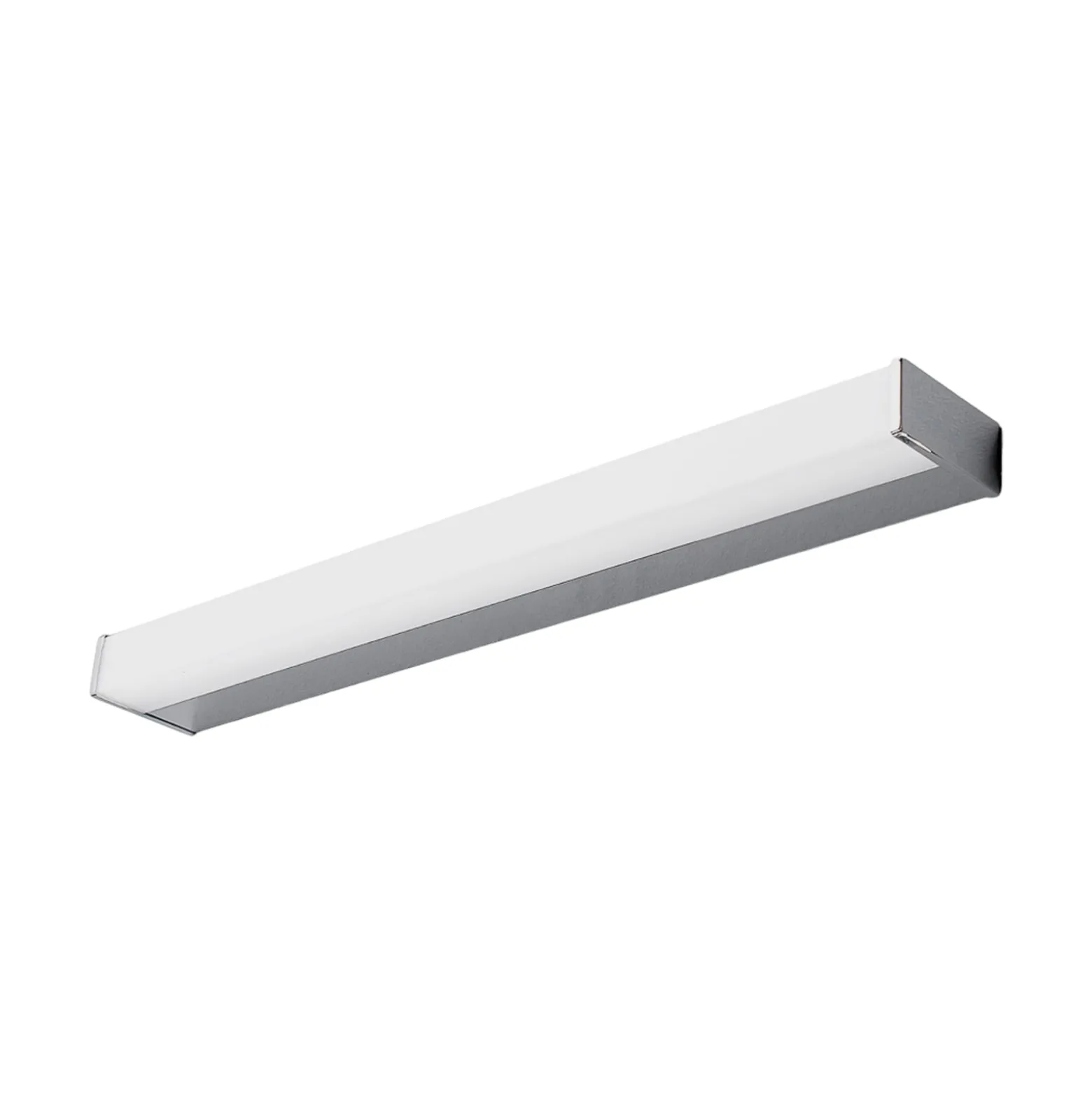 Lindby LED-seinävalaisin Philippa, kulmikas, 59 cm, kromi, IP44