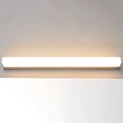Lindby LED-seinävalaisin Philippa, kulmikas, 59 cm, kromi, IP44