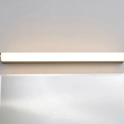 Lindby LED-seinävalaisin Philippa, pyöreä, 58cm, kromi, IP44