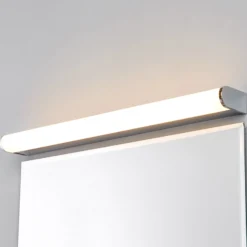 Lindby LED-seinävalaisin Philippa, pyöreä, 58cm, kromi, IP44