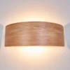 Lindby LED-seinävalaisin Rafailia, leveys 33cm, puu, 3,000K