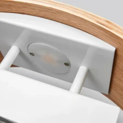 Lindby LED-seinävalaisin Rafailia, leveys 33cm, puu, 3,000K