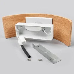 Lindby LED-seinävalaisin Rafailia, leveys 33cm, puu, 3,000K