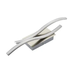 Lindby LED-seinävalaisin Safia, 45 cm, nikkelin värinen, metallia