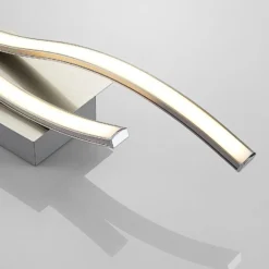 Lindby LED-seinävalaisin Safia, 45 cm, nikkelin värinen, metallia