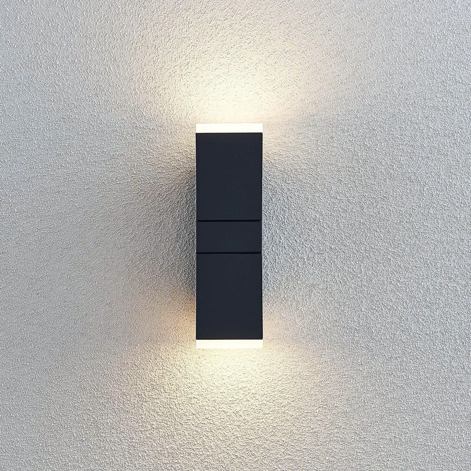 Lindby LED-seinävalaisin Sally, 22cm, antrasiitti, IP54