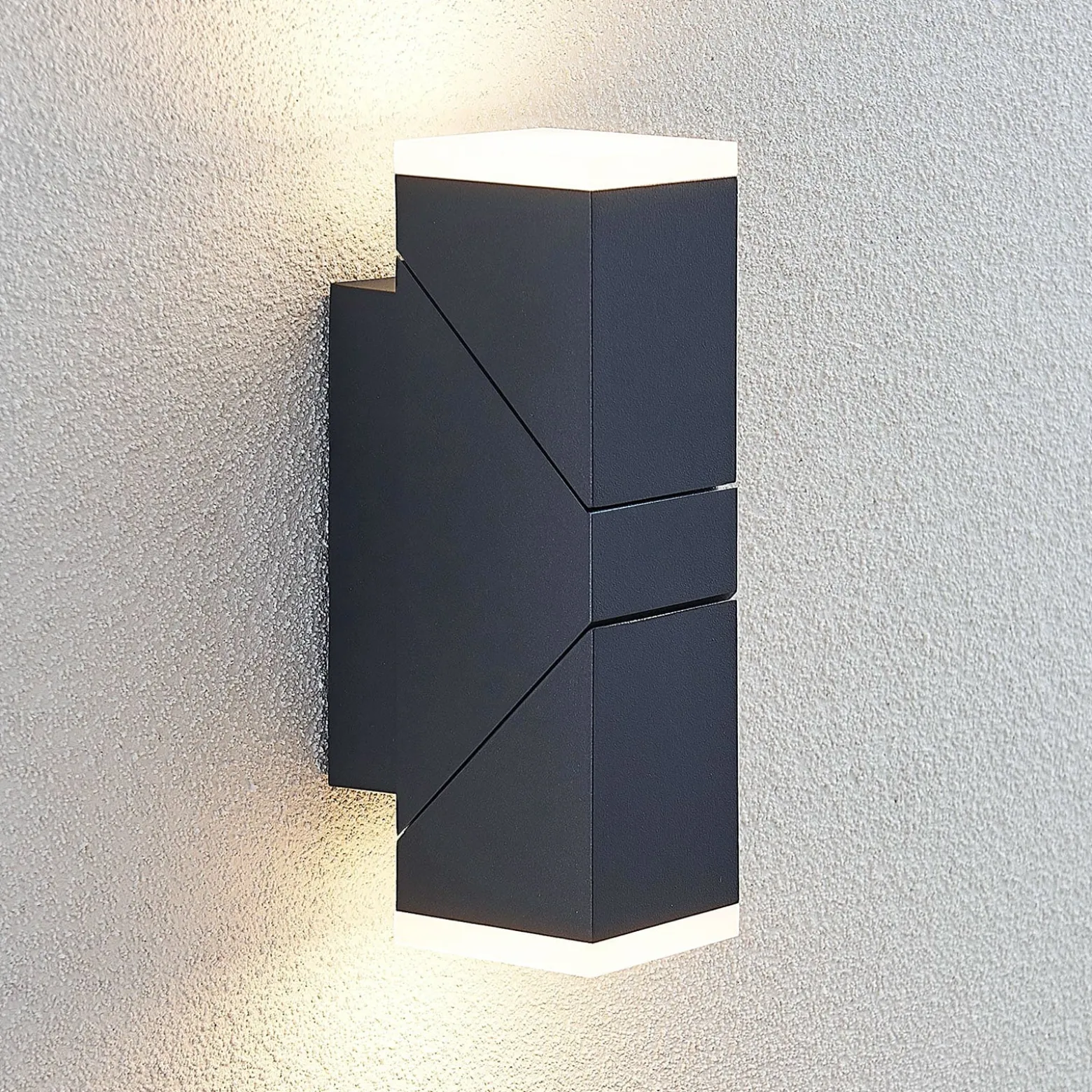 Lindby LED-seinävalaisin Sally, 22cm, antrasiitti, IP54