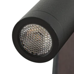 Lindby LED-seinävalaisin Tallis, musta, USB-C, liikkuva