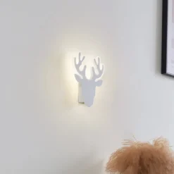 Lindby LED-seinävalaisin, valkoinen, metalli, poro