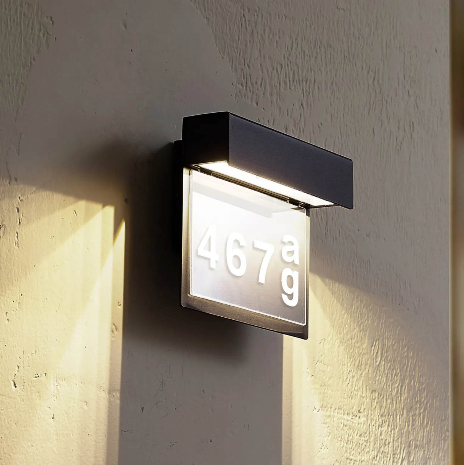 Lindby LED-talonumero-valaisin Antal, antrasiitti, alumiini